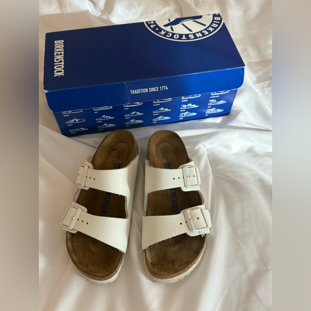 Birkenstock Arizona White Sandals